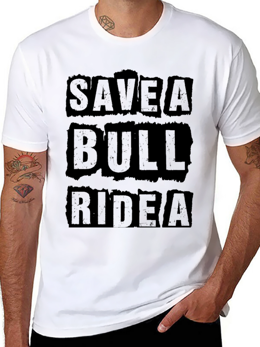 Save A Bull Ride A Cowboy Black T-Shirt