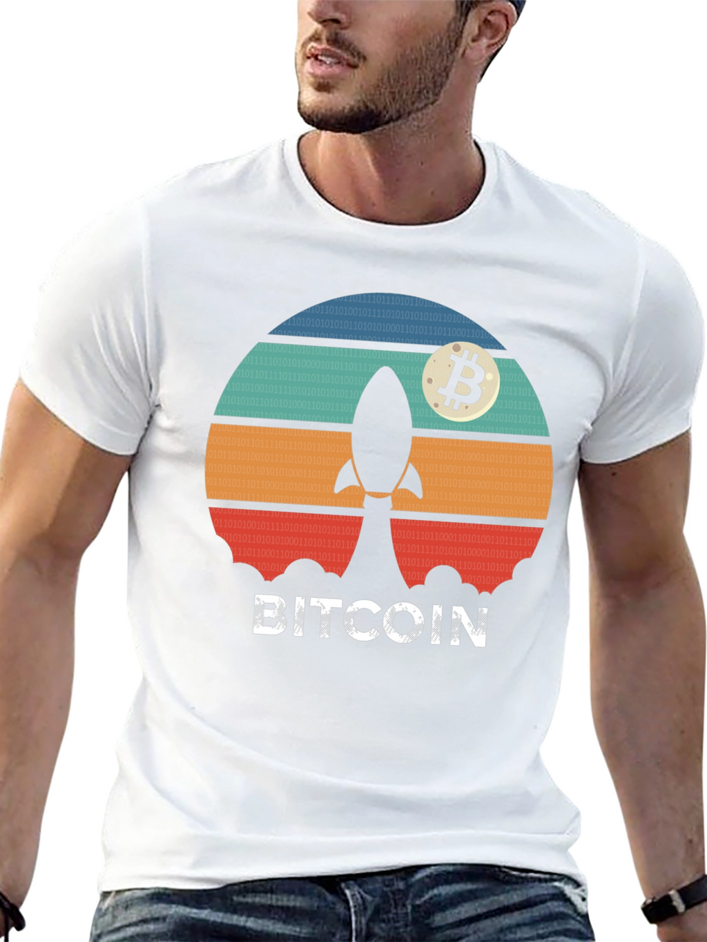 Bitcoin Rocket T-Shirt - Crypto Moonshot Tee