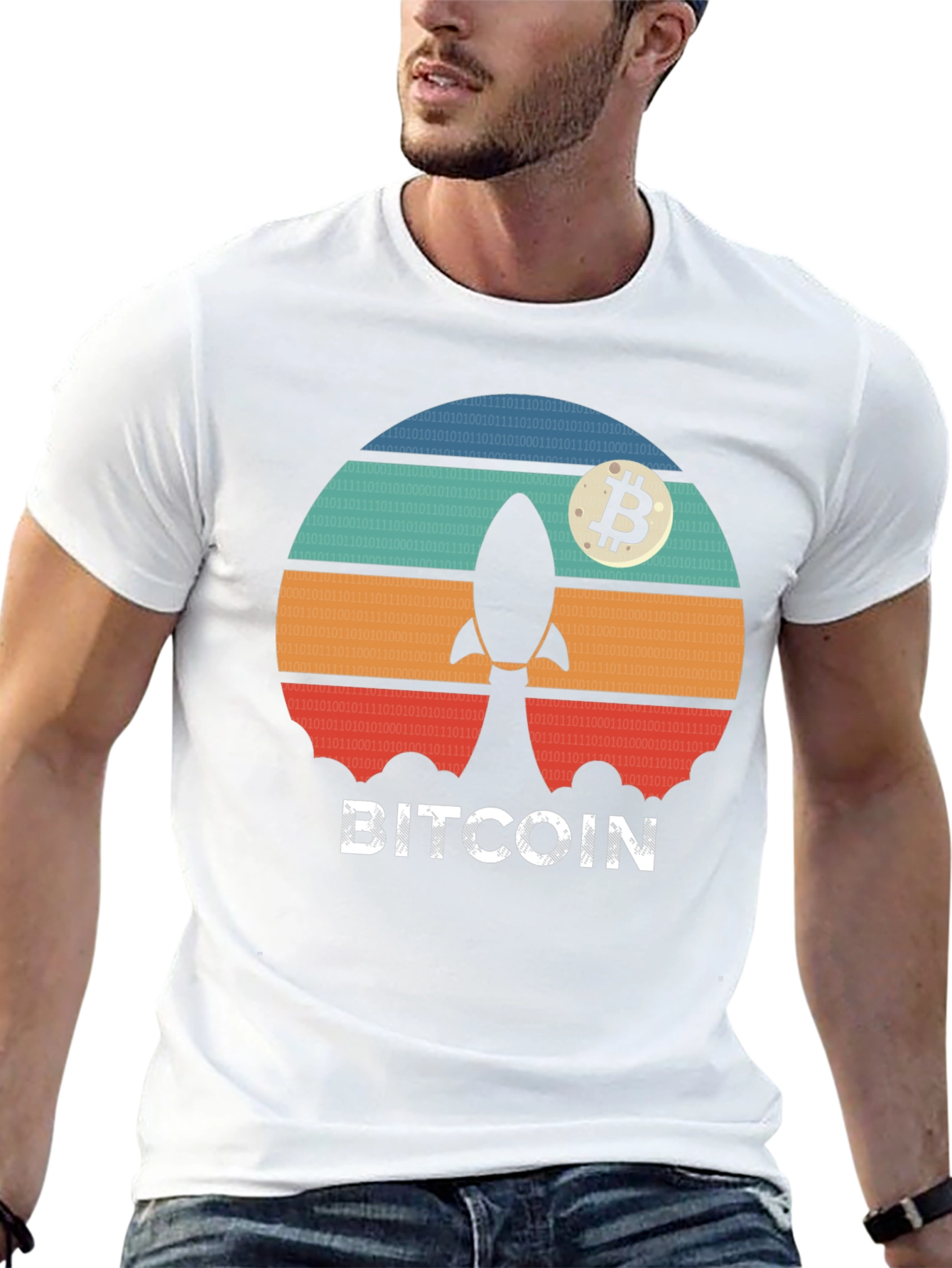 Bitcoin Rocket T-Shirt - Crypto Moonshot Tee