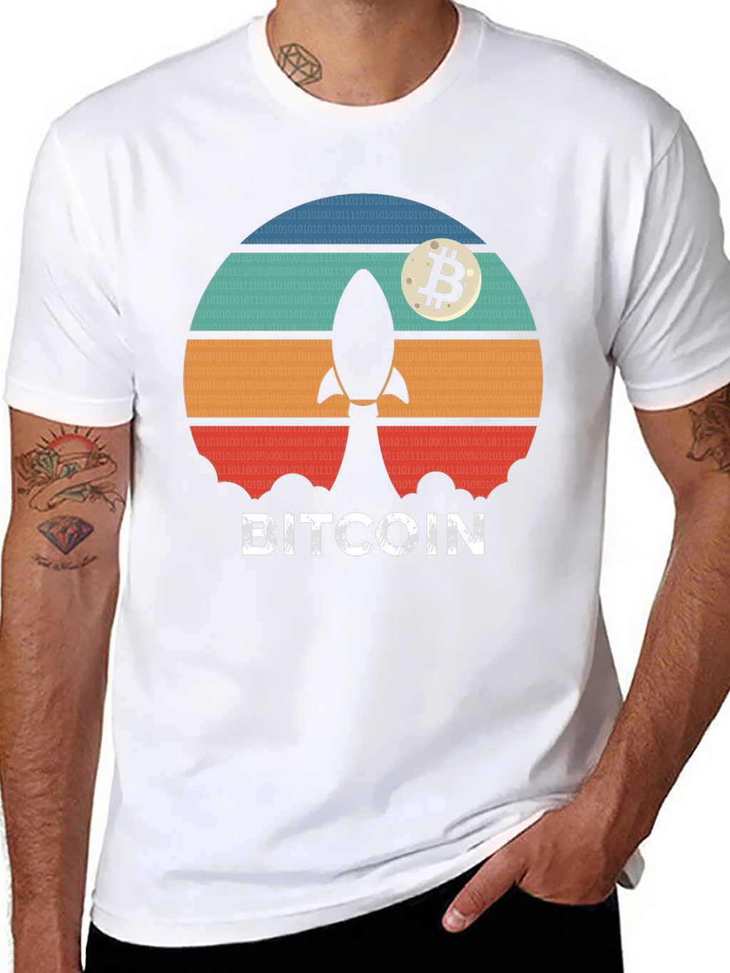 Bitcoin Rocket T-Shirt - Crypto Moonshot Tee