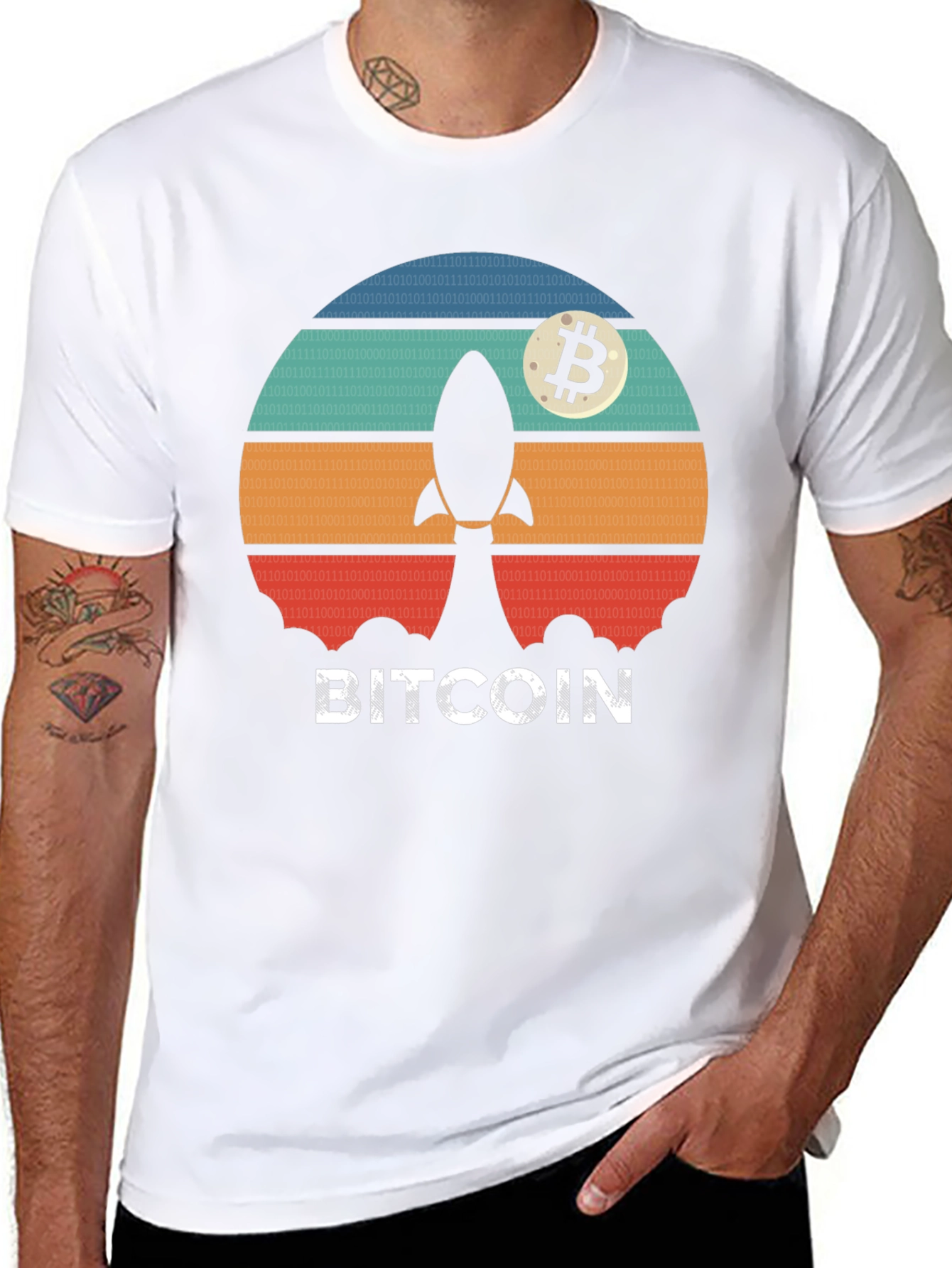 Bitcoin Rocket T-Shirt - Crypto Moonshot Tee