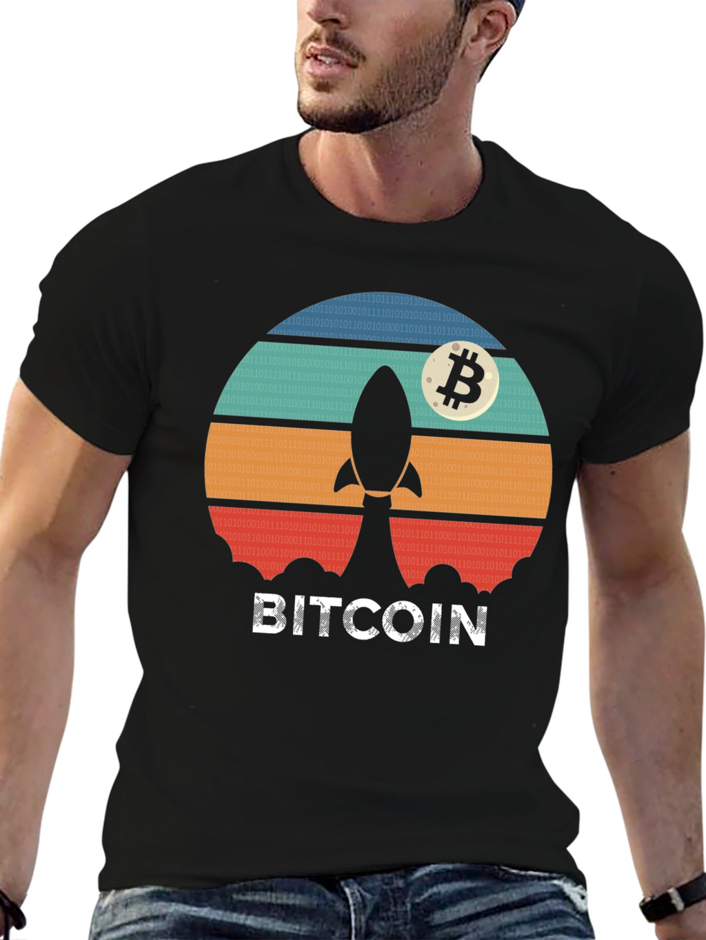 Bitcoin Rocket T-Shirt - Crypto Moonshot Tee