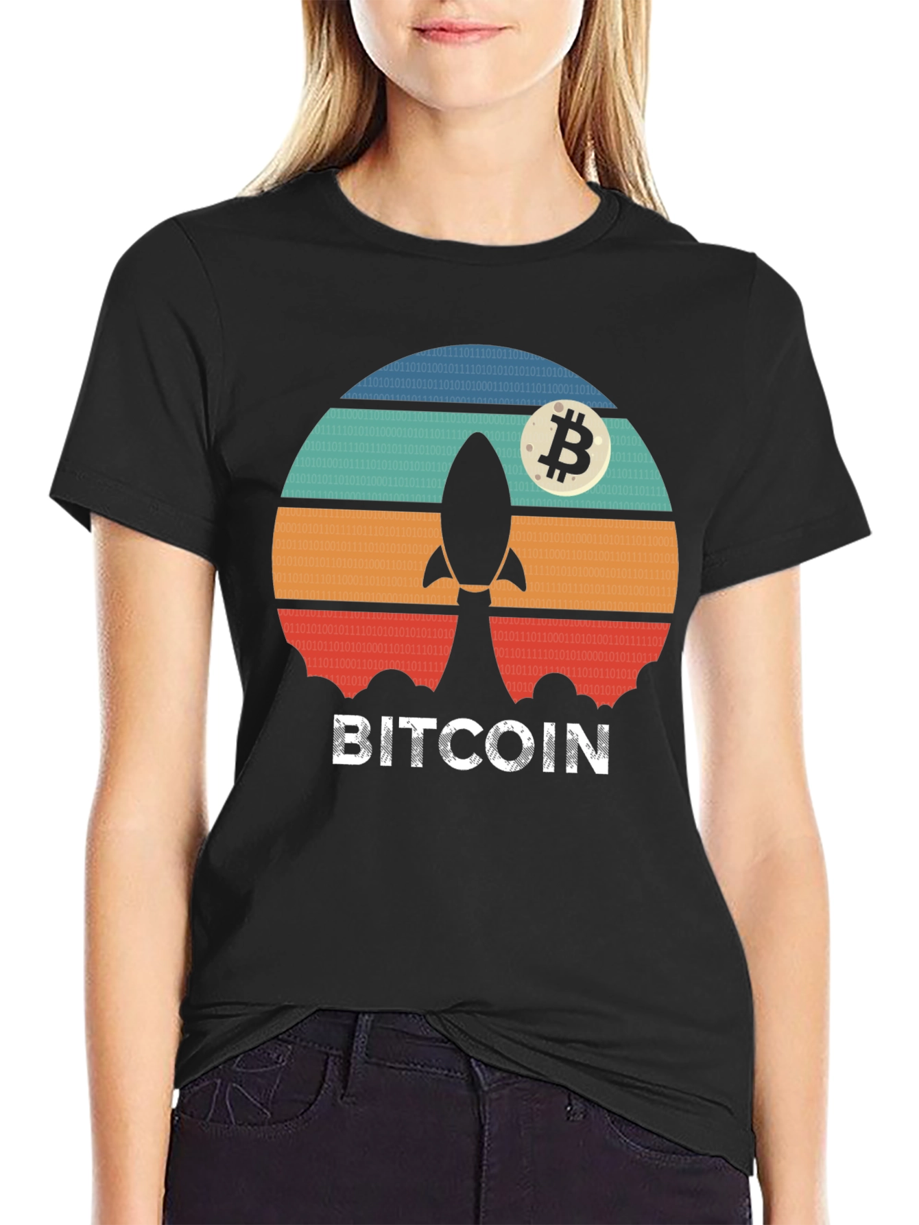 Bitcoin Rocket T-Shirt - Crypto Moonshot Tee
