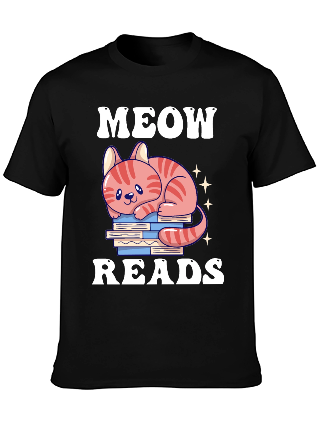 Meow Reads T-Shirt Cute Cat Reading Books Tee