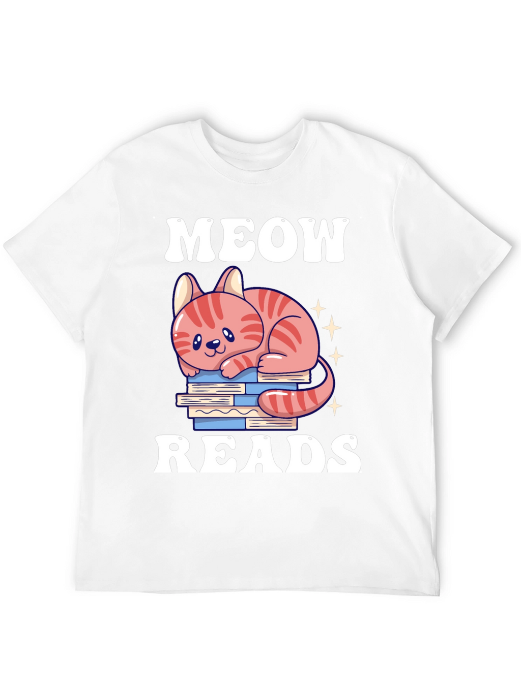 Meow Reads T-Shirt Cute Cat Reading Books Tee