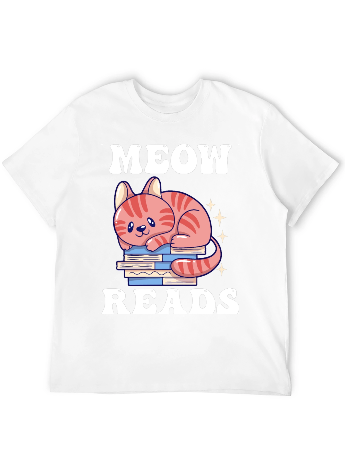 Meow Reads T-Shirt Cute Cat Reading Books Tee