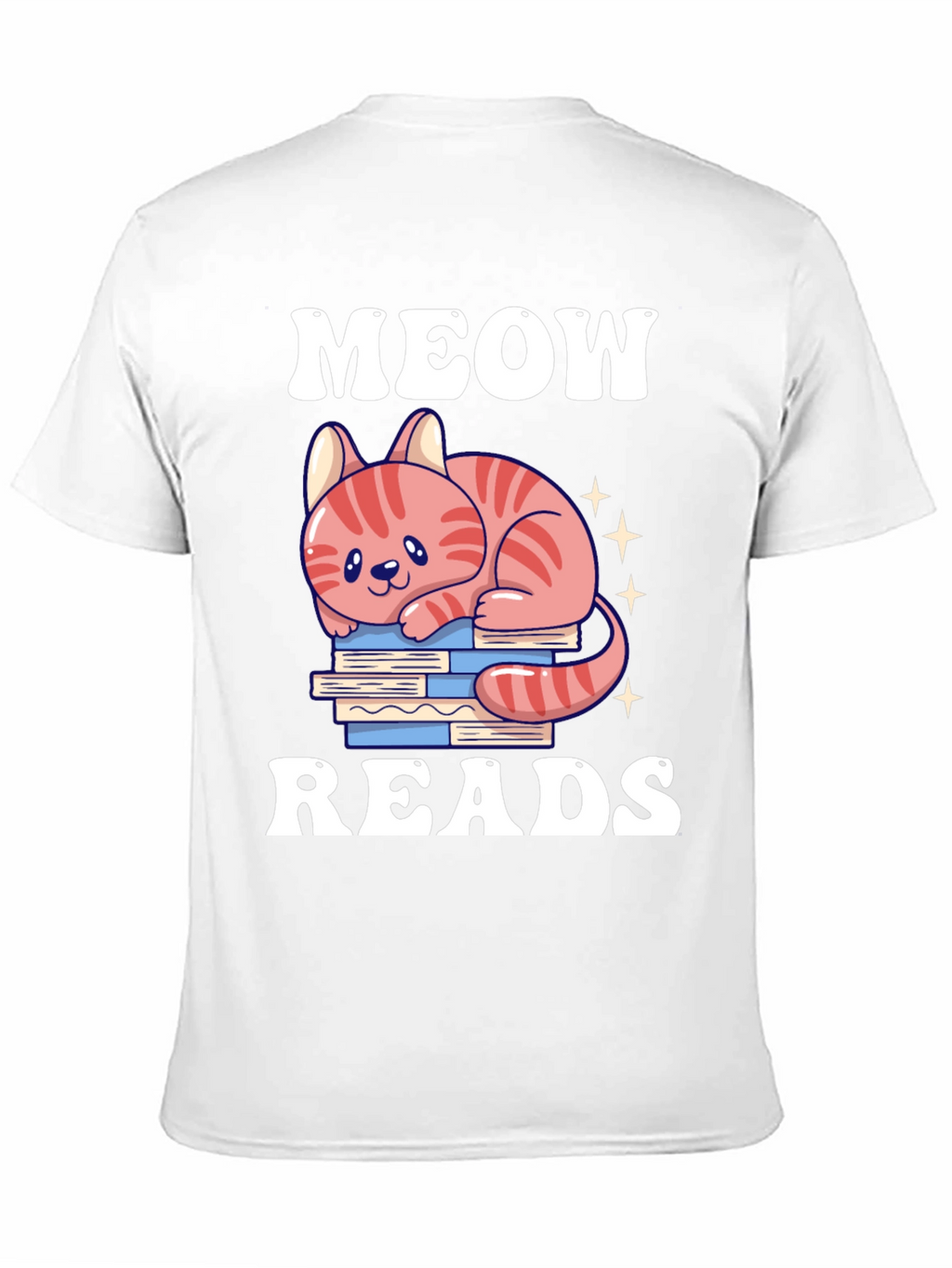Meow Reads T-Shirt Cute Cat Reading Books Tee