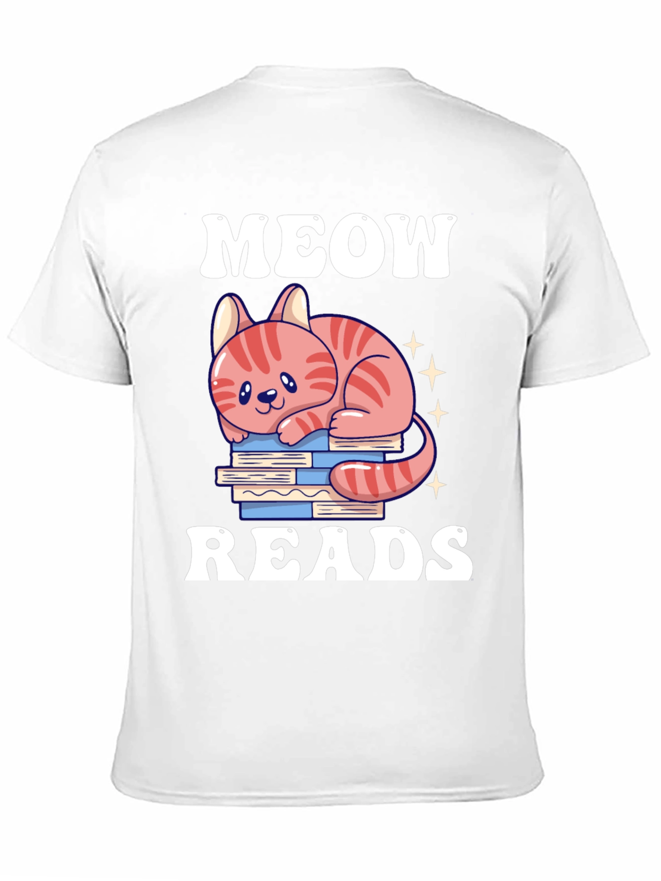Meow Reads T-Shirt Cute Cat Reading Books Tee