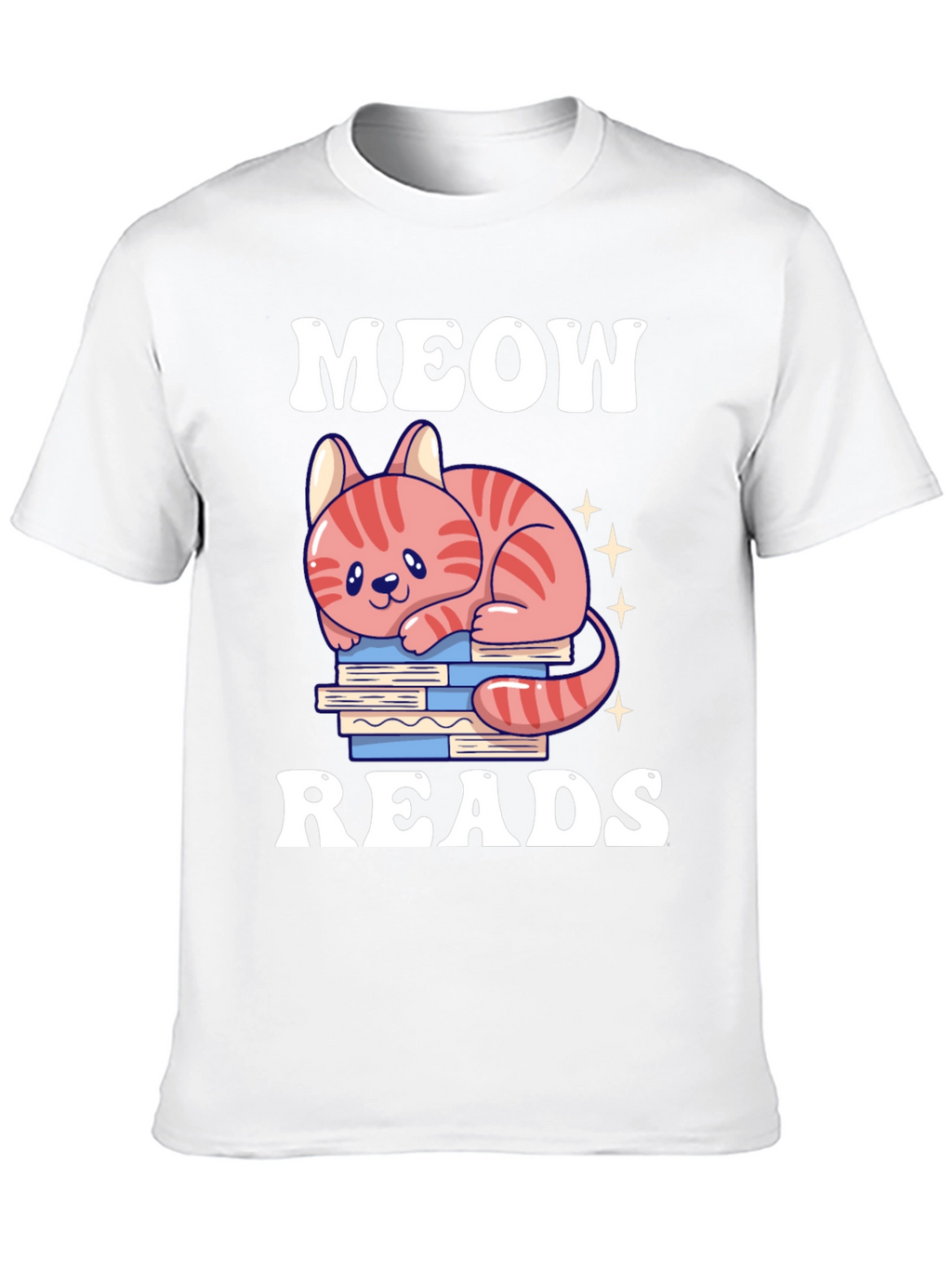 Meow Reads T-Shirt Cute Cat Reading Books Tee