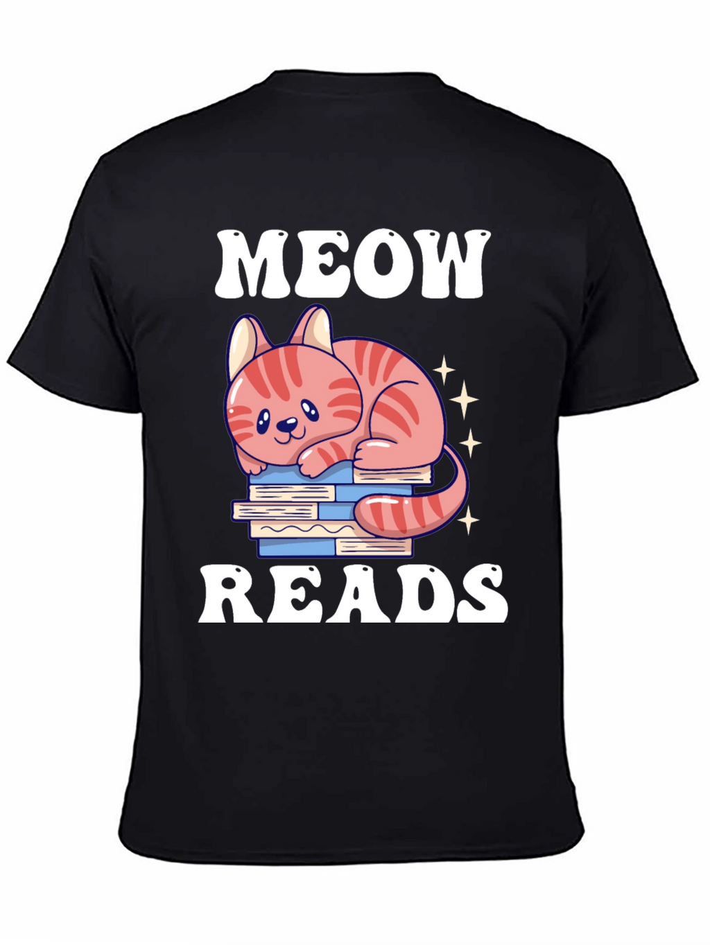 Meow Reads T-Shirt Cute Cat Reading Books Tee