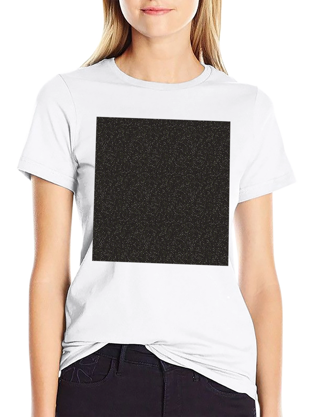Black T-Shirt with Starry Print