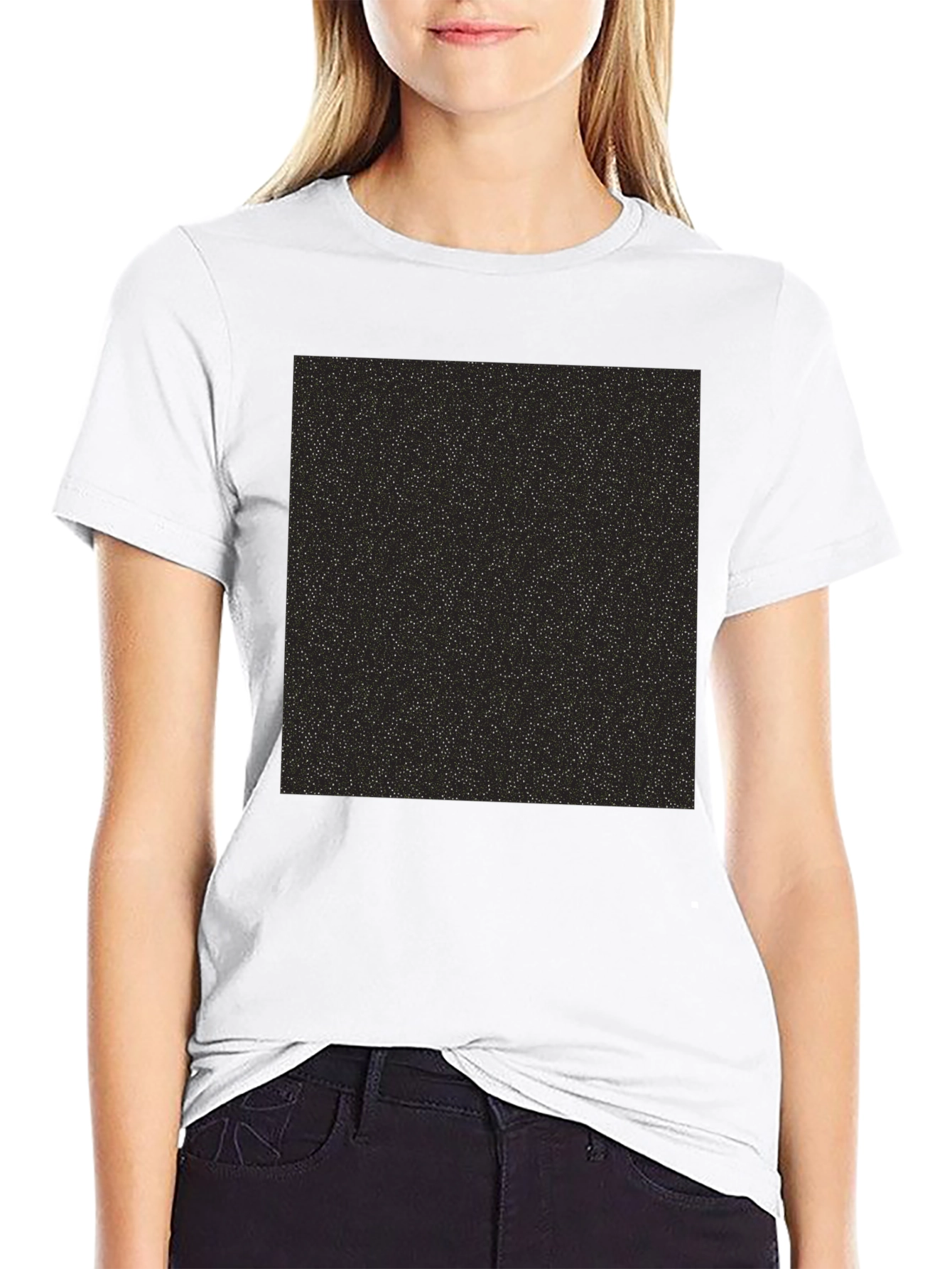 Black T-Shirt with Starry Print