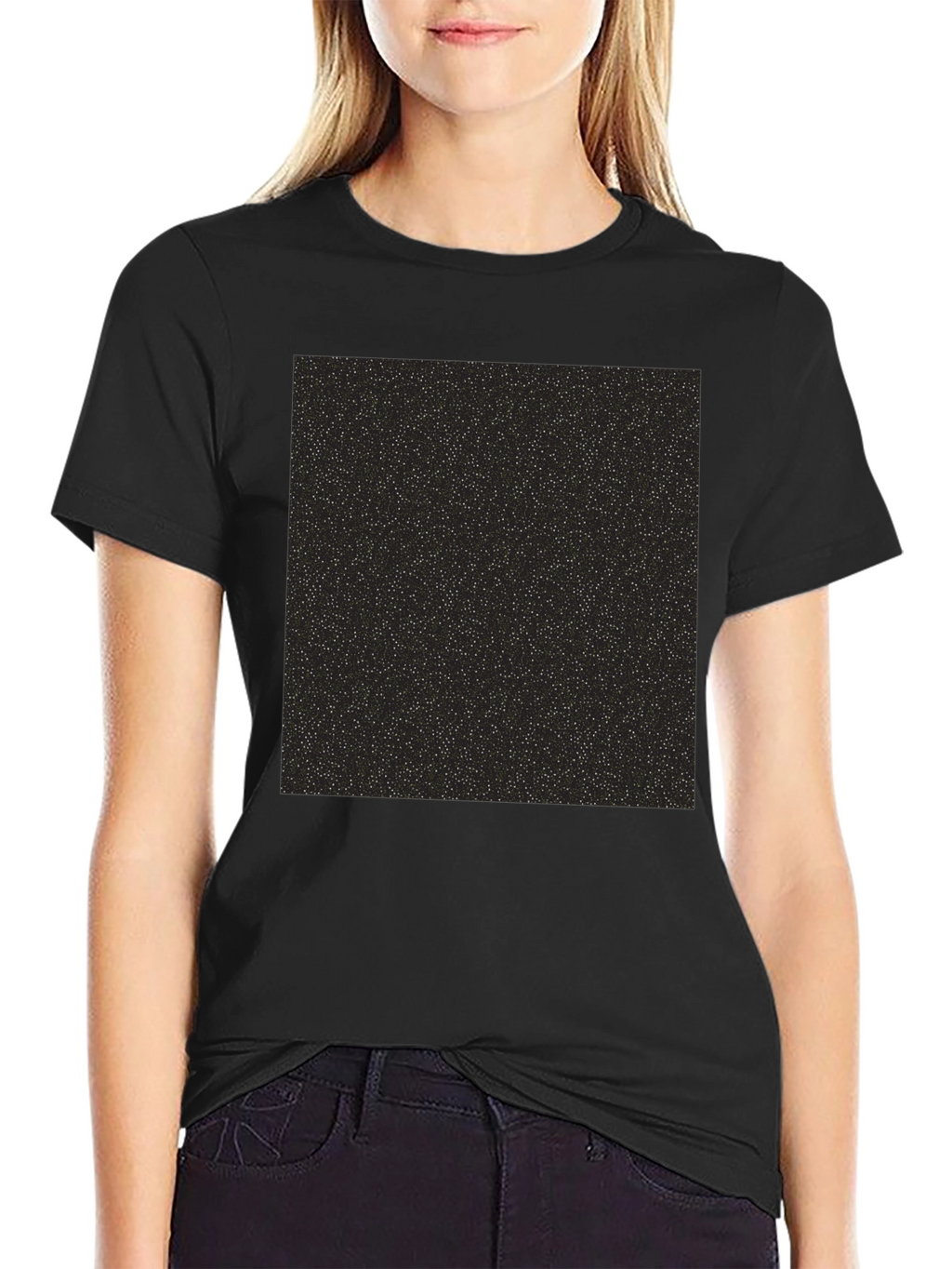 Black T-Shirt with Starry Print