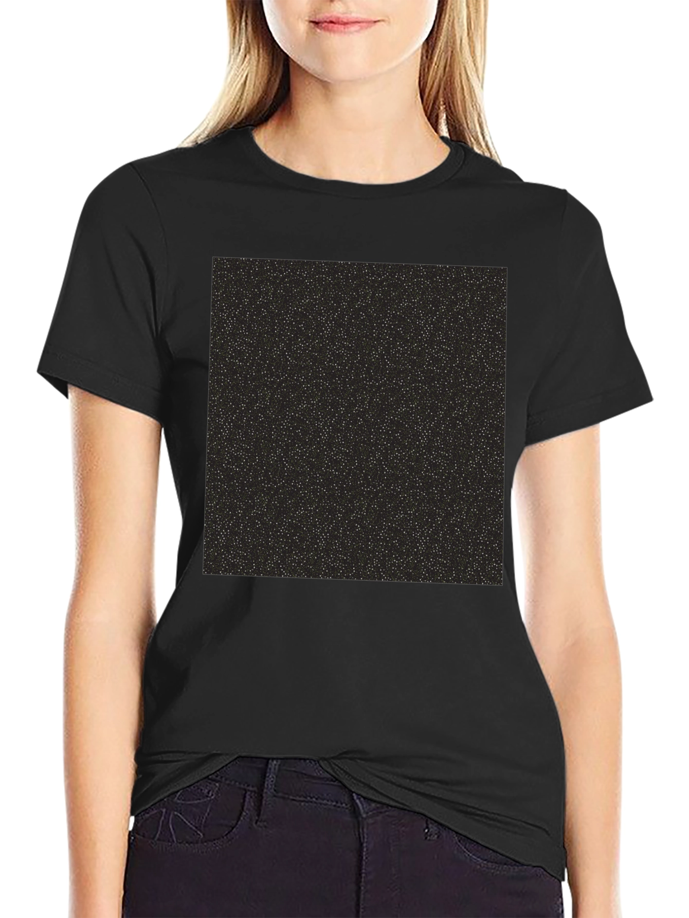 Black T-Shirt with Starry Print