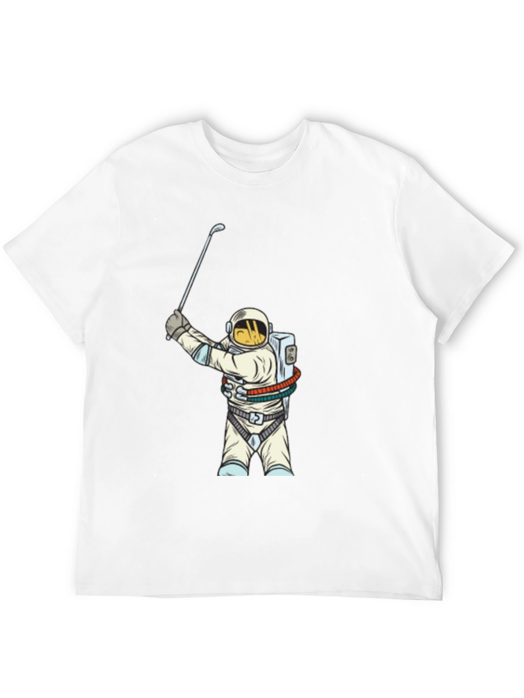 Astronaut Golfing Black T-Shirt