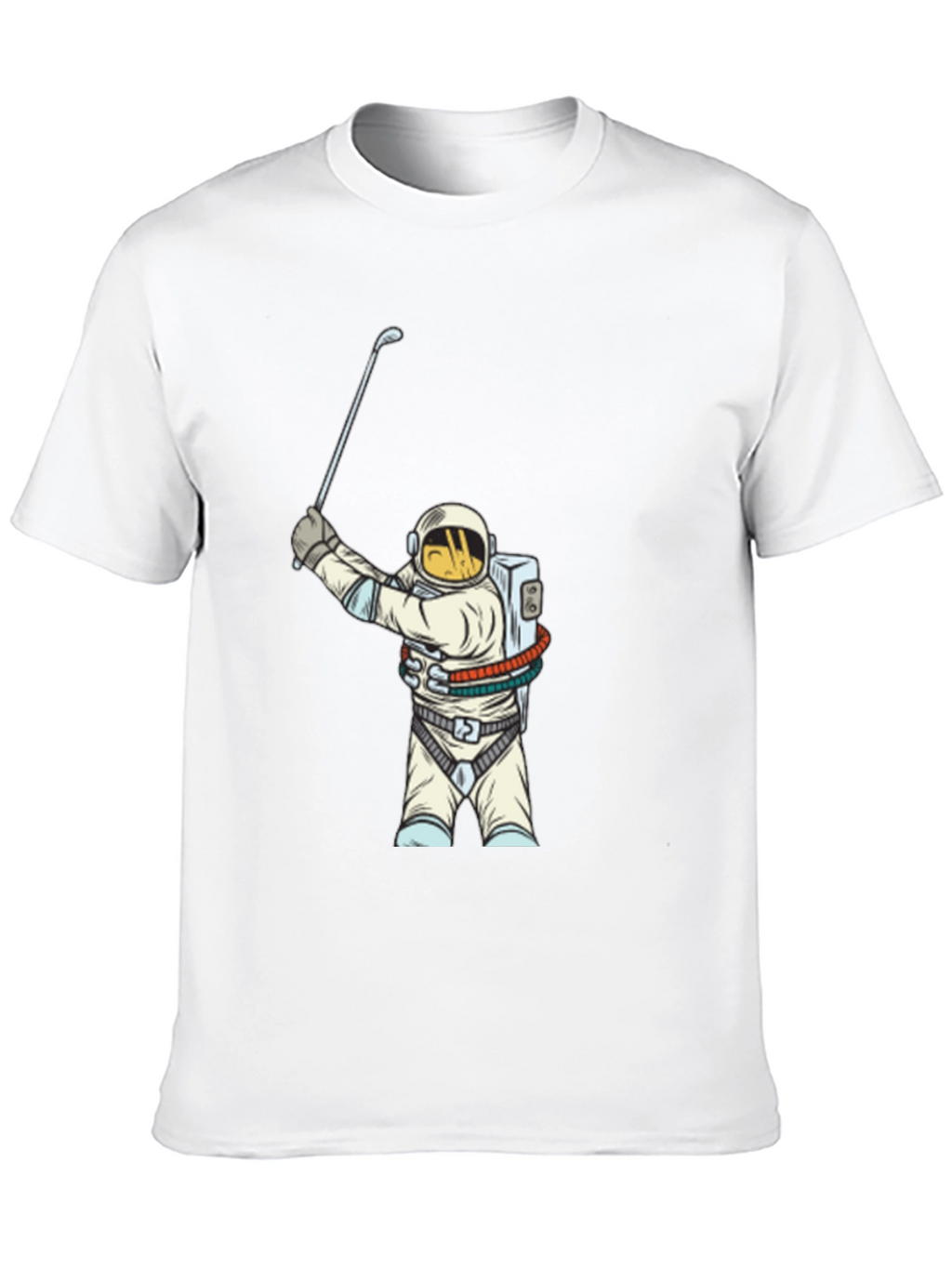 Astronaut Golfing Black T-Shirt