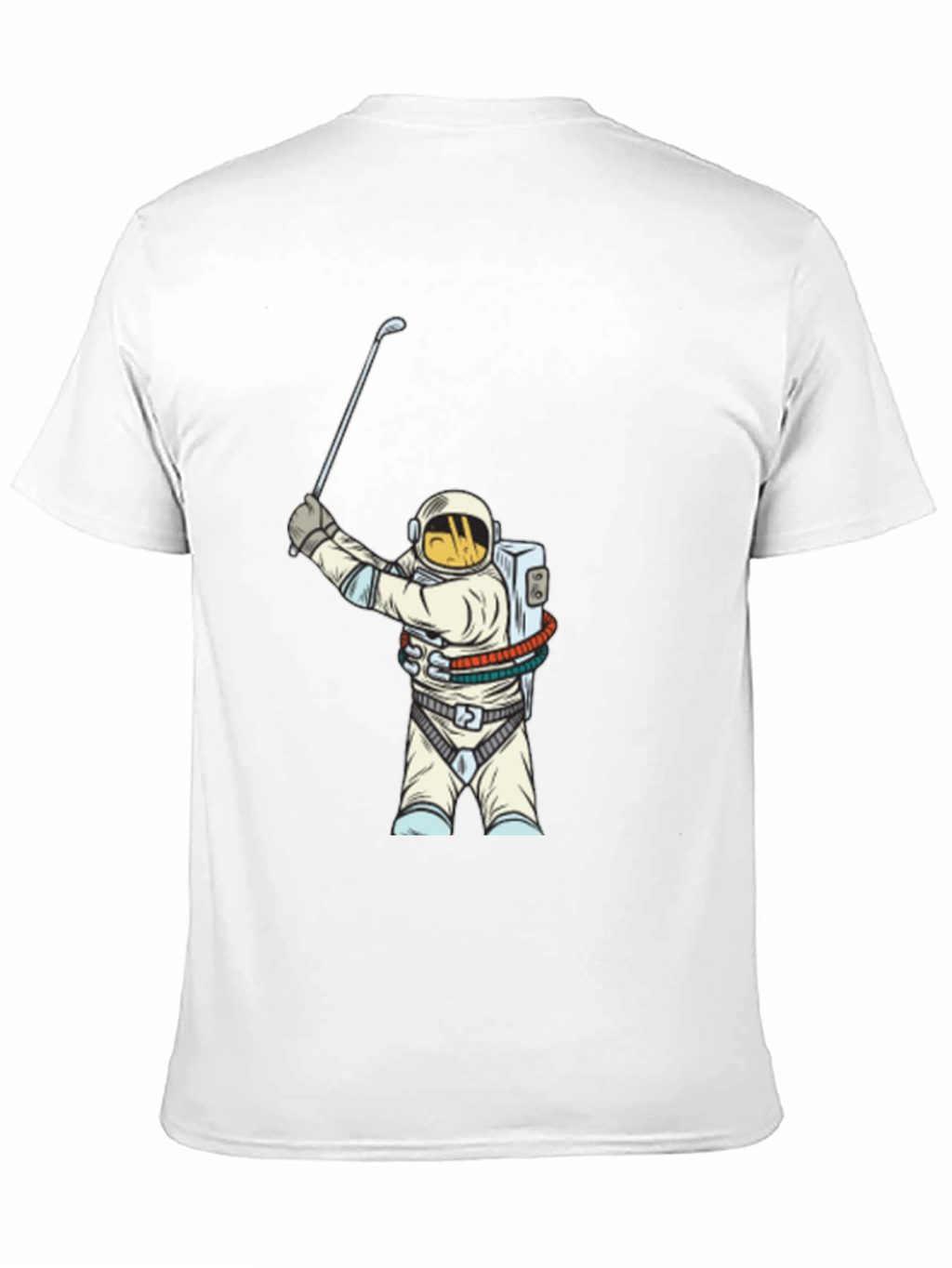 Astronaut Golfing Black T-Shirt