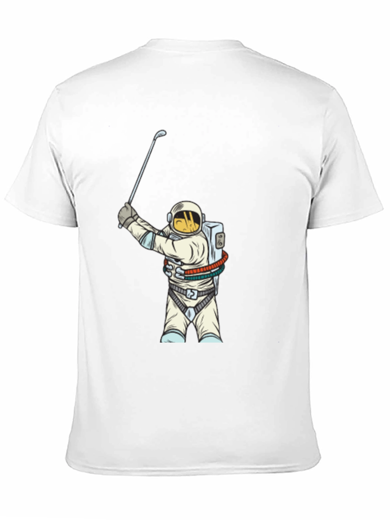 Astronaut Golfing Black T-Shirt