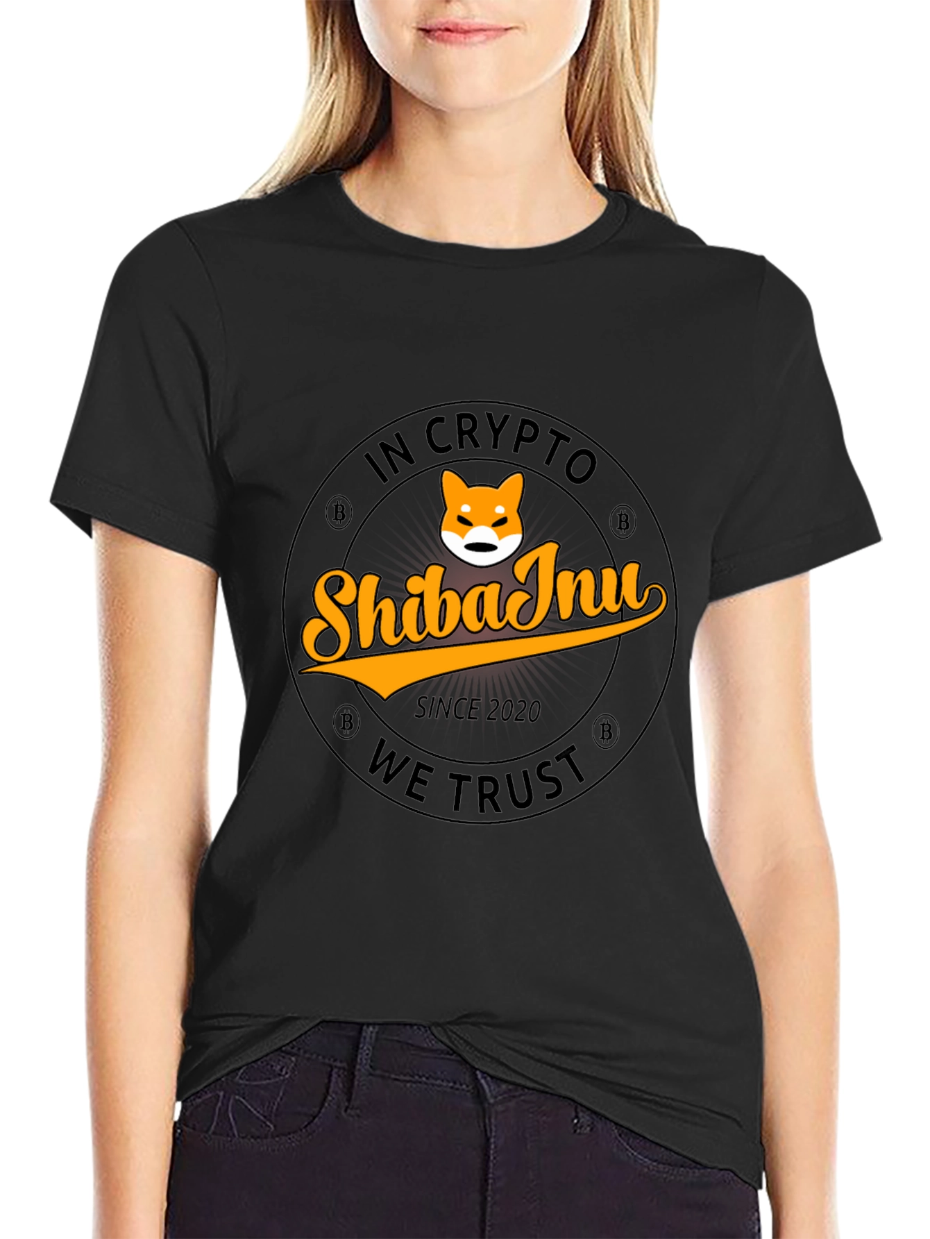 Shiba Inu Crypto T-Shirt - In Crypto We Trust Design