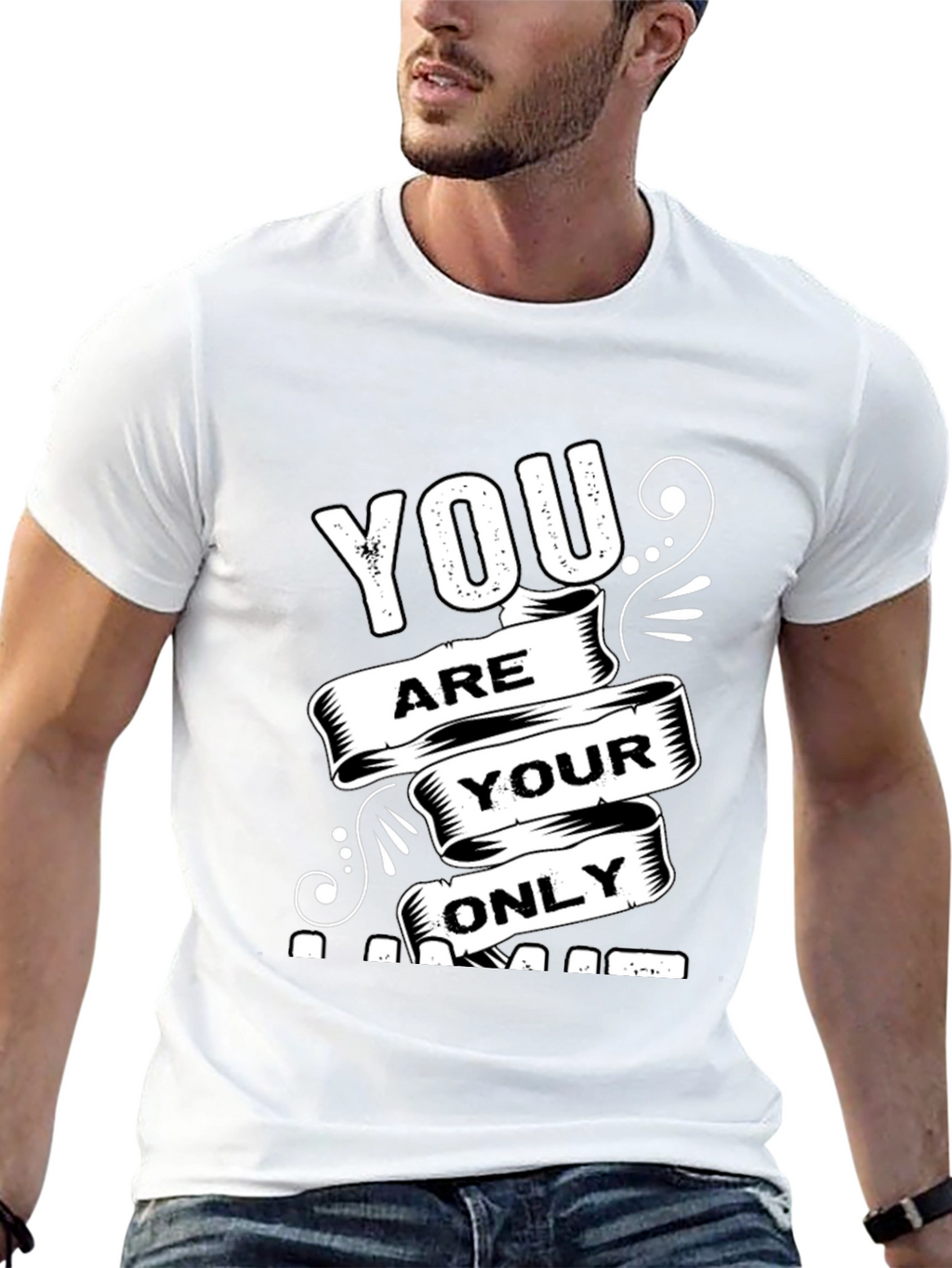 Motivational Black T-Shirt: You Are Your Only Limit