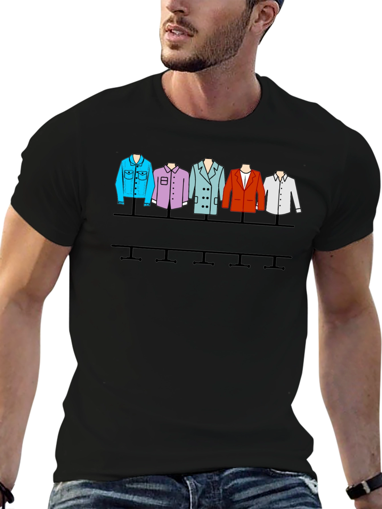 Stylish Clothes Rack Graphic T-Shirt