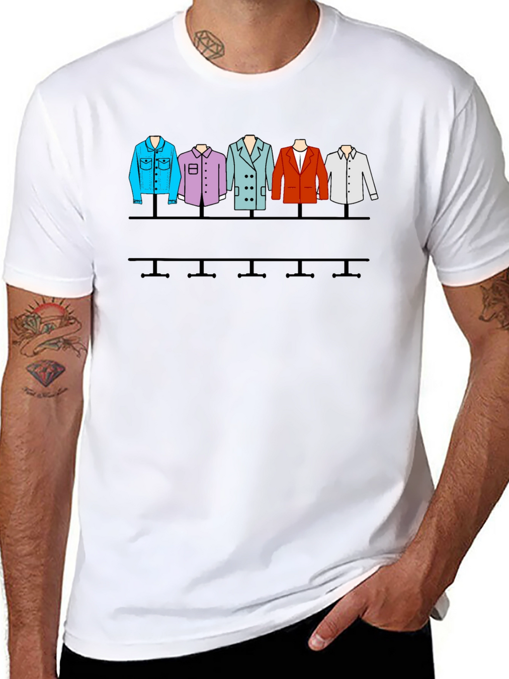 Stylish Clothes Rack Graphic T-Shirt