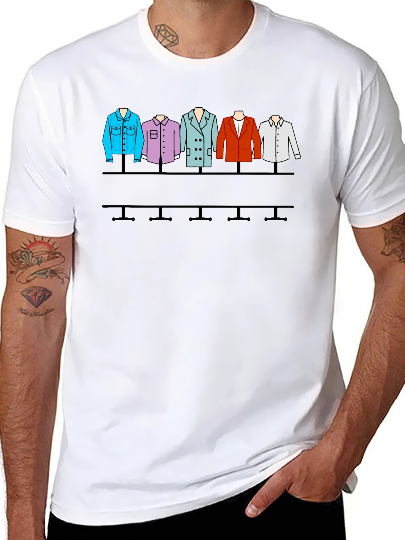 Stylish Clothes Rack Graphic T-Shirt