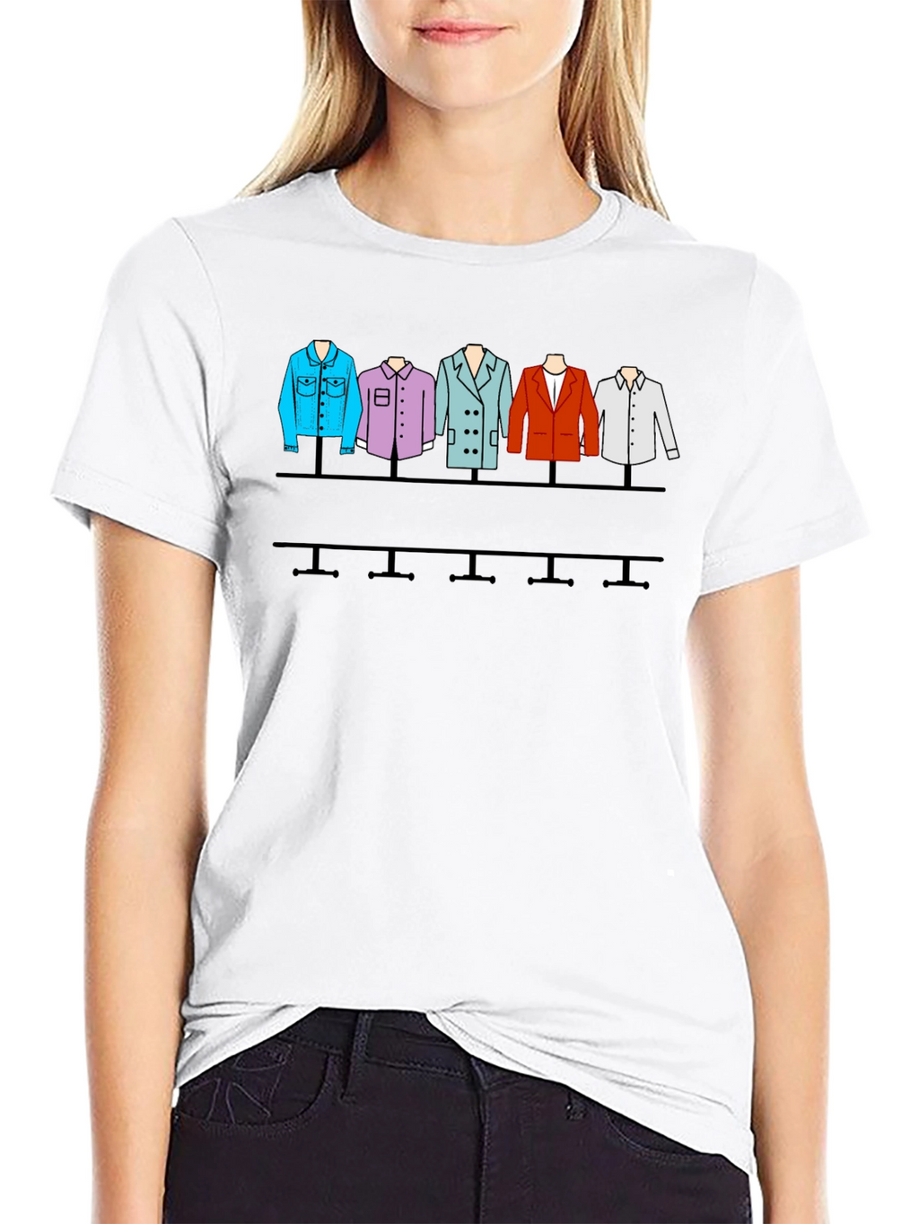 Stylish Clothes Rack Graphic T-Shirt