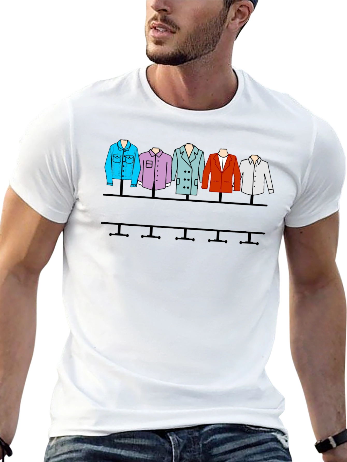Stylish Clothes Rack Graphic T-Shirt