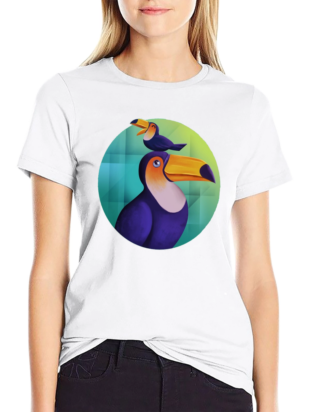 Toucan Bird Graphic Black T-Shirt