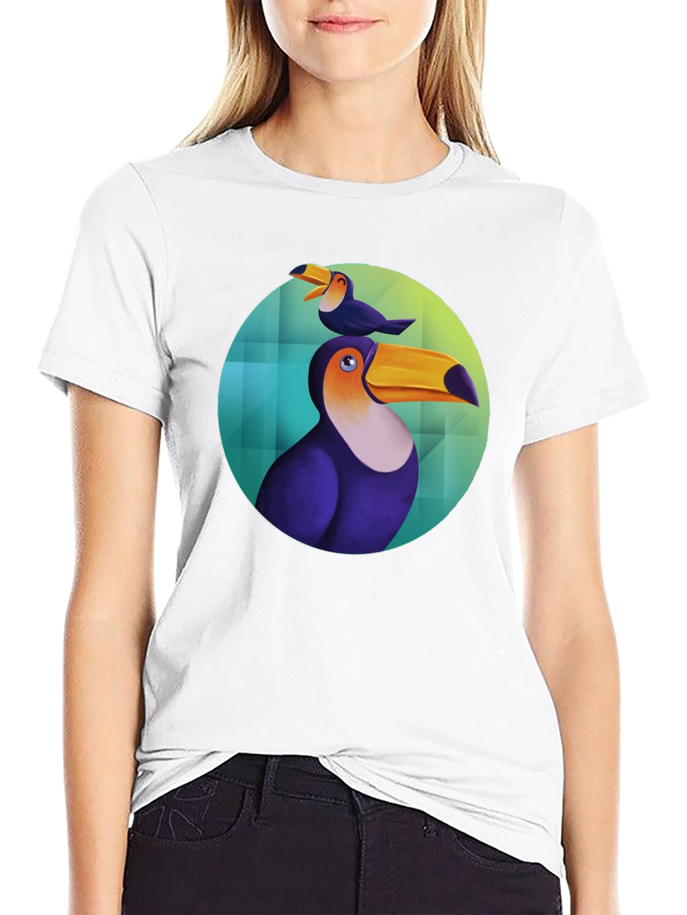 Toucan Bird Graphic Black T-Shirt