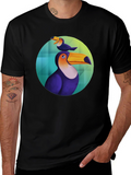 Toucan Bird Graphic Black T-Shirt