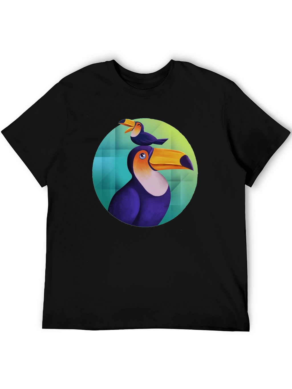 Toucan Bird Graphic Black T-Shirt