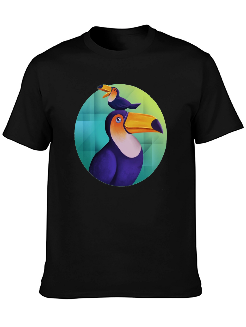 Toucan Bird Graphic Black T-Shirt