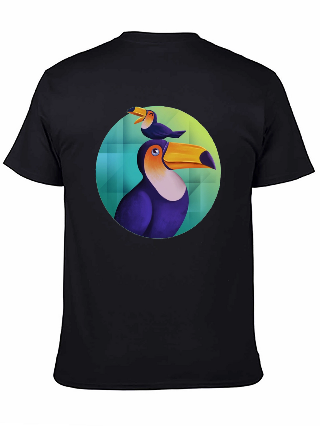 Toucan Bird Graphic Black T-Shirt