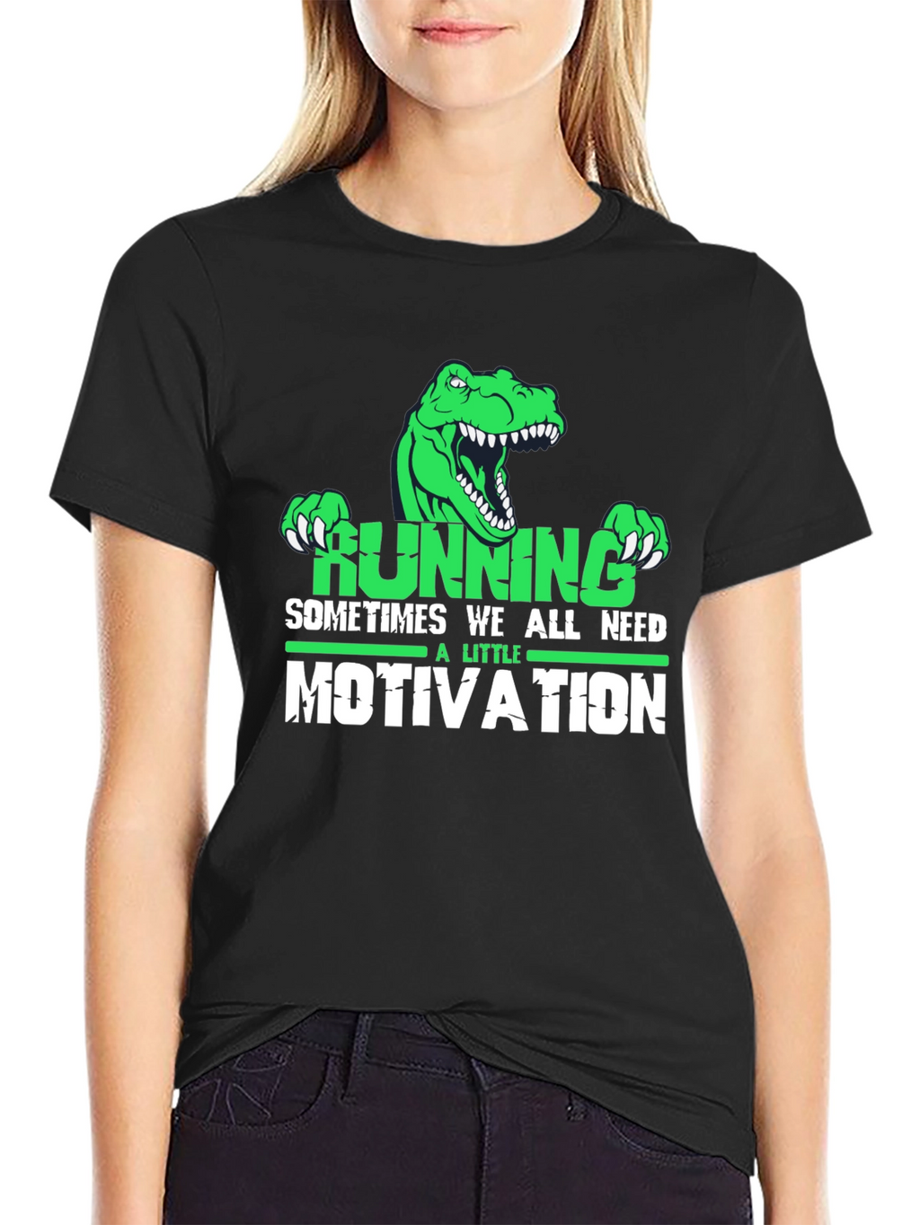 Running Motivation T-Shirt - Dinosaur Design