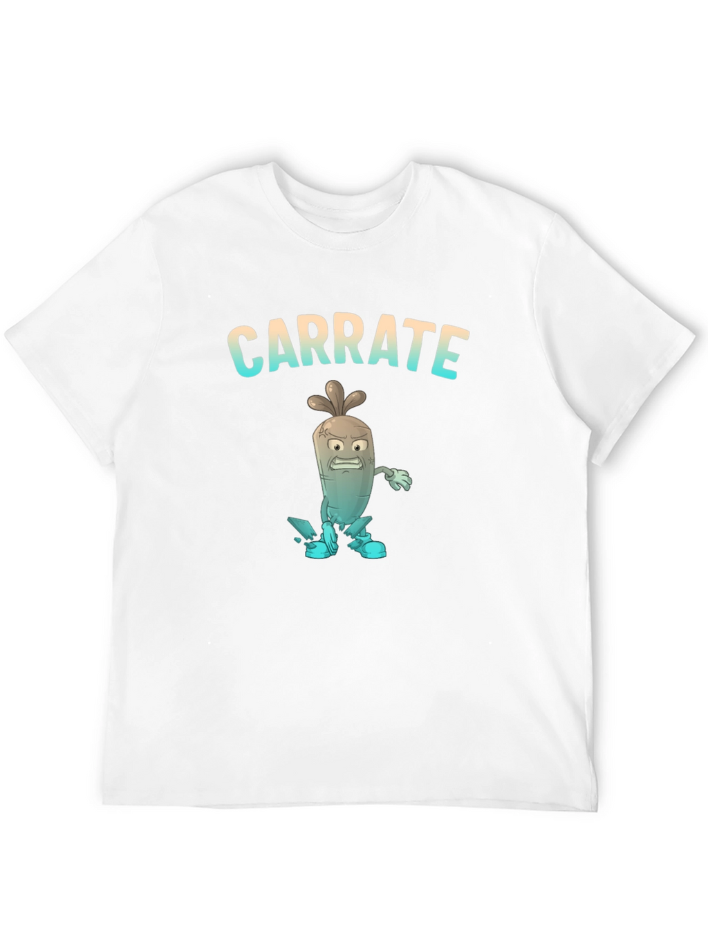 Carrate T-Shirt: Cartoon Carrot Karate Pun Tee