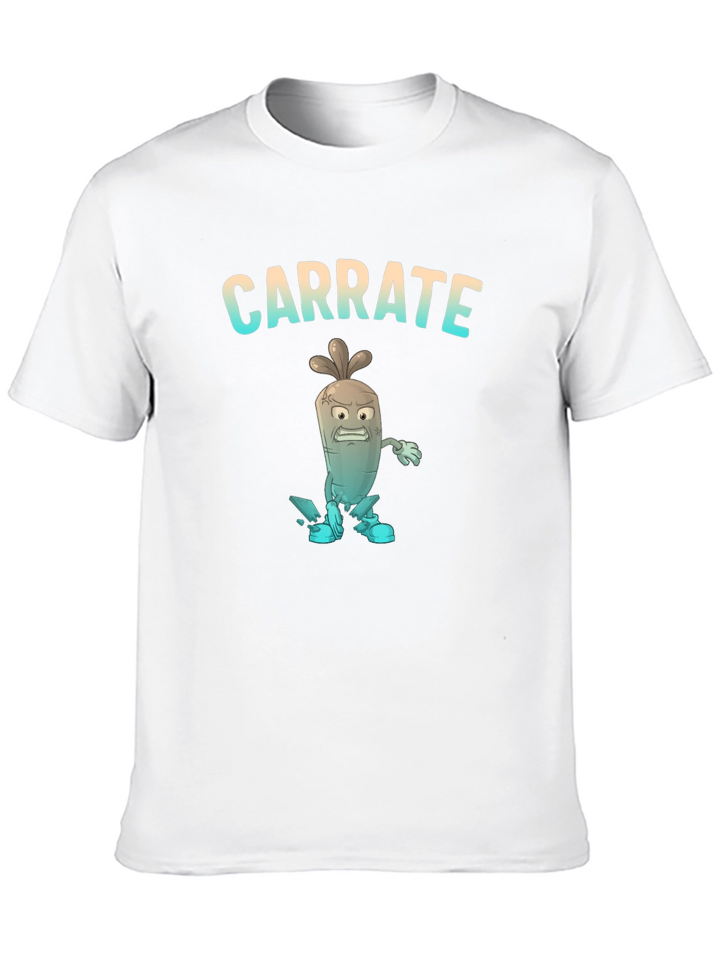 Carrate T-Shirt: Cartoon Carrot Karate Pun Tee