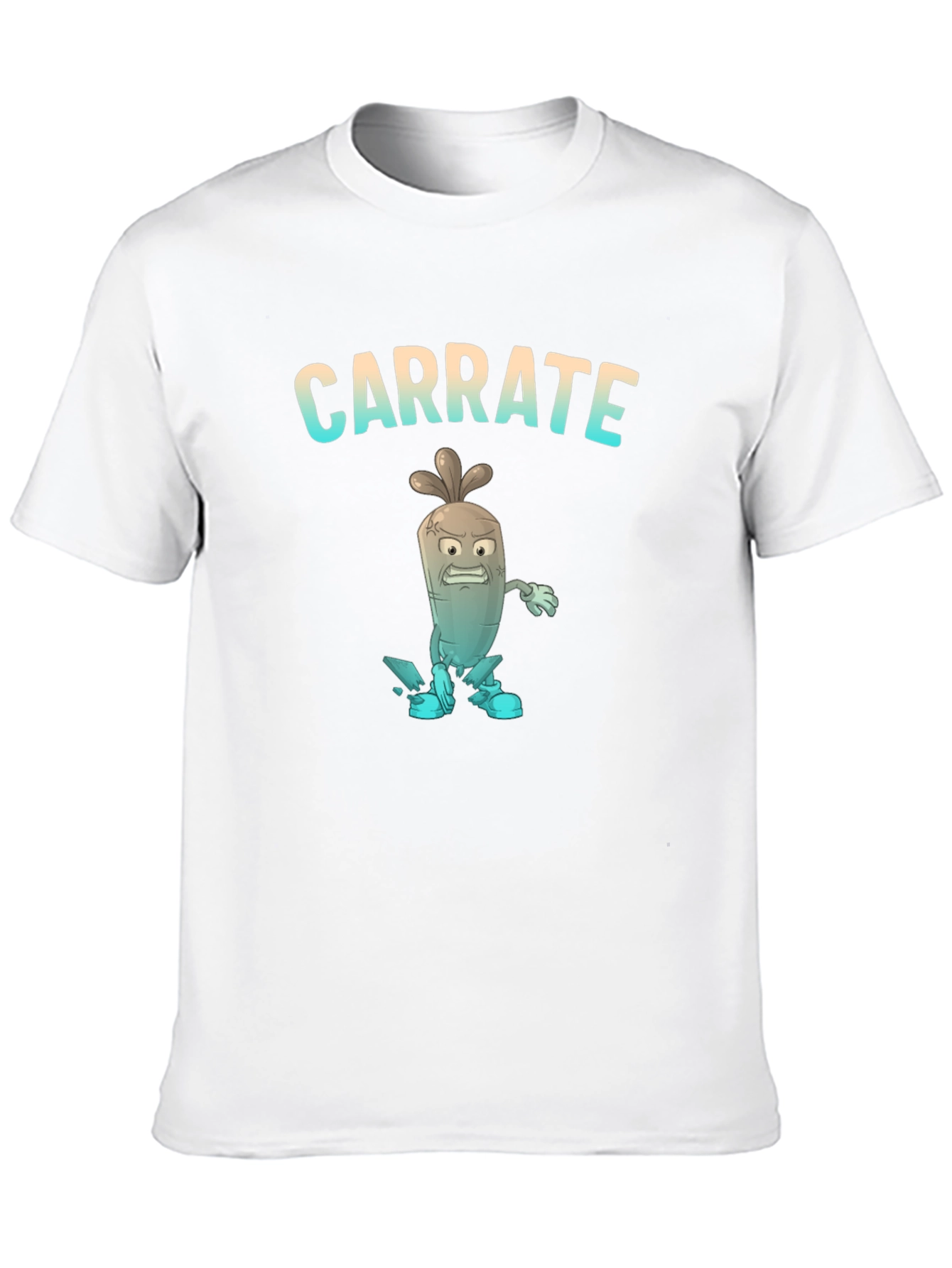 Carrate T-Shirt: Cartoon Carrot Karate Pun Tee