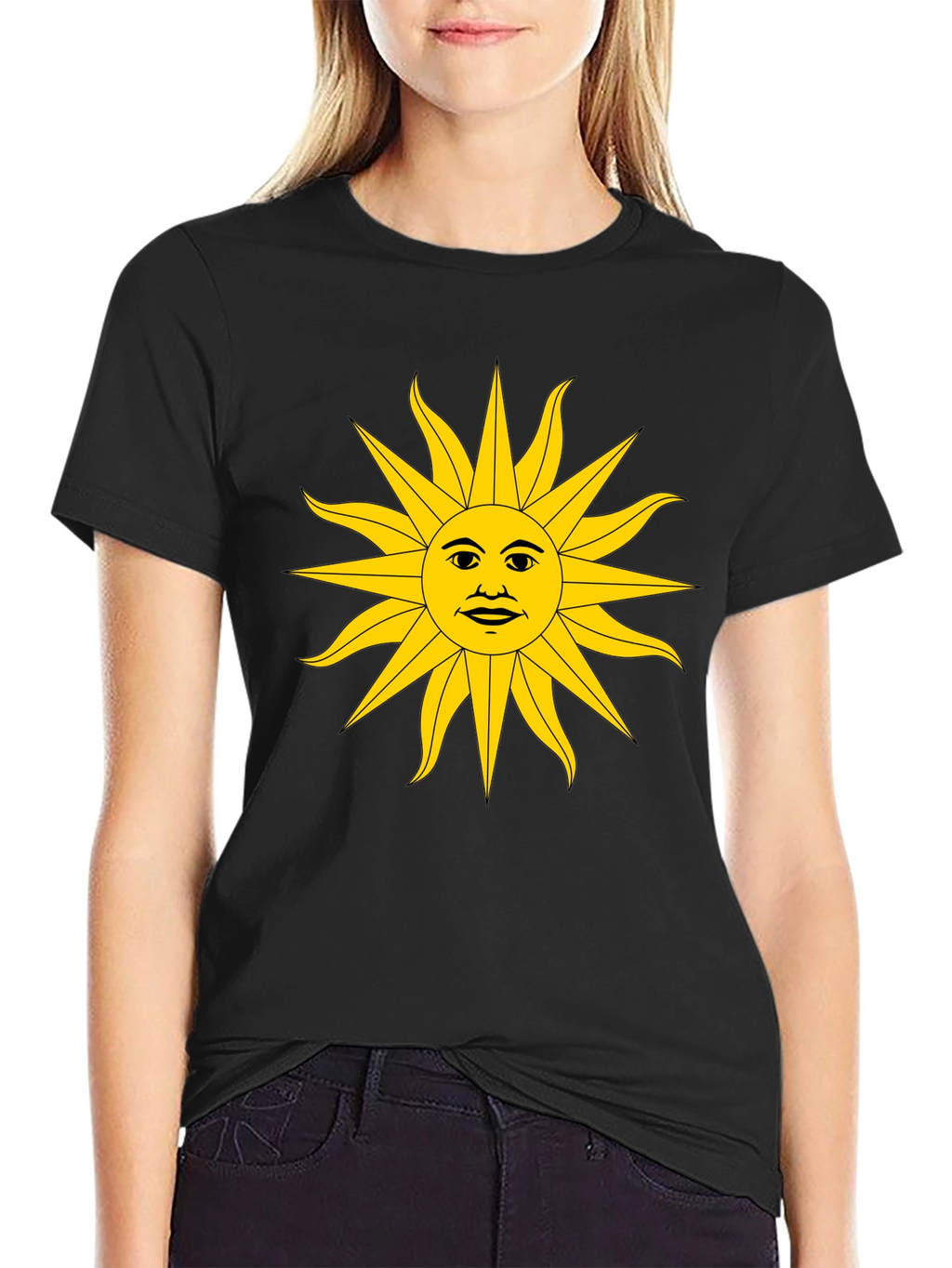 Sun Graphic Black T-Shirt - Unique Design