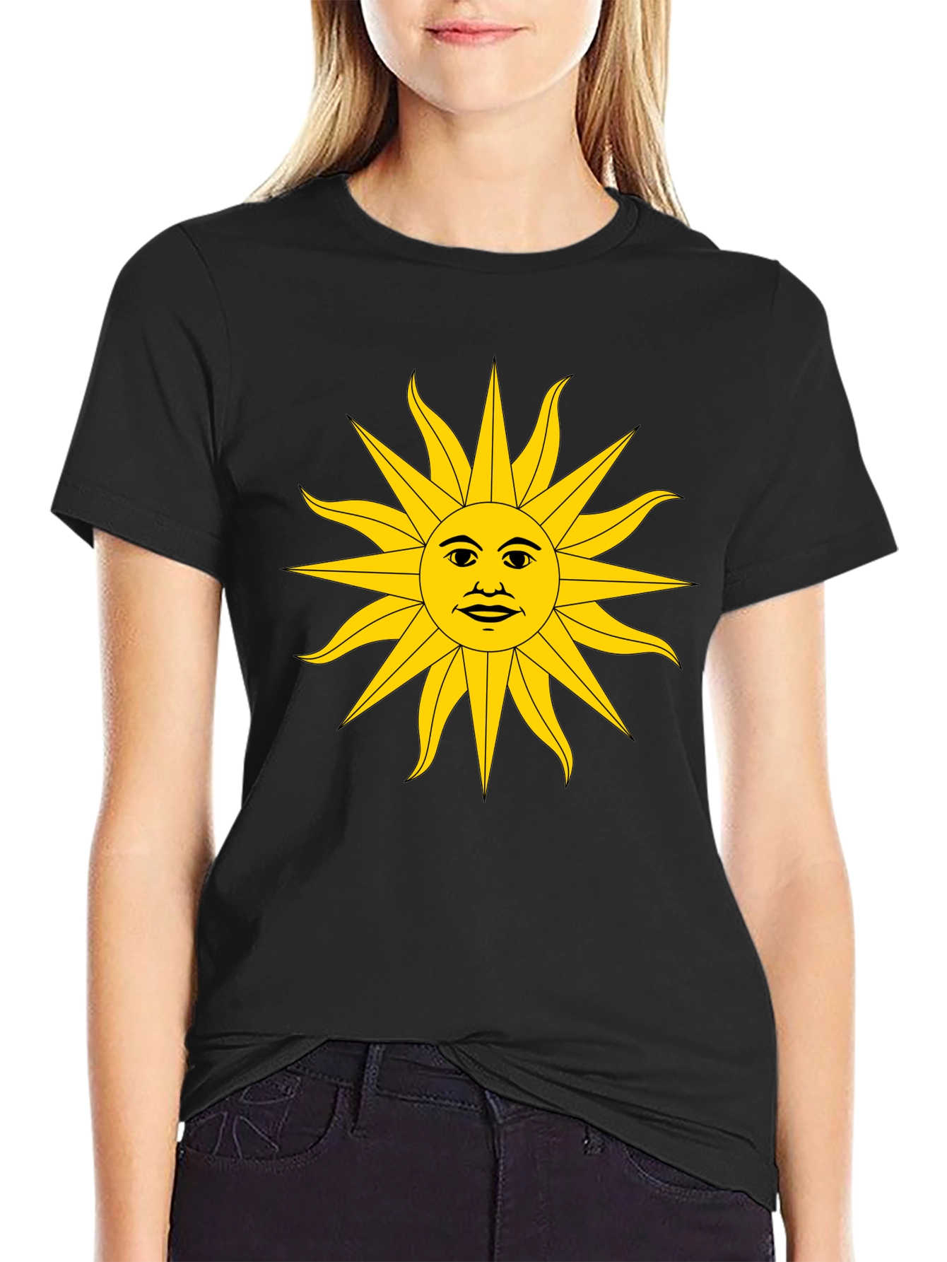 Sun Graphic Black T-Shirt - Unique Design