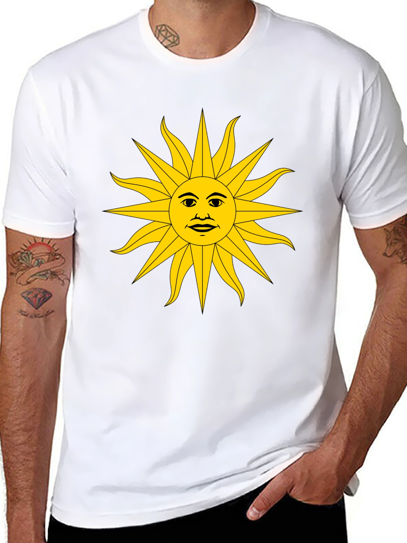 Sun Graphic Black T-Shirt - Unique Design