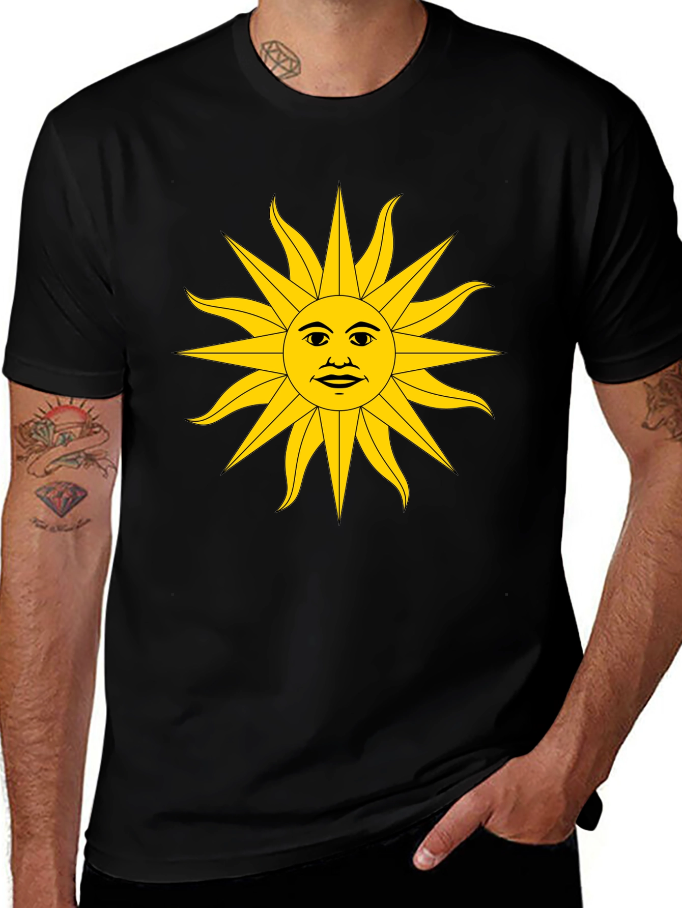 Sun Graphic Black T-Shirt - Unique Design
