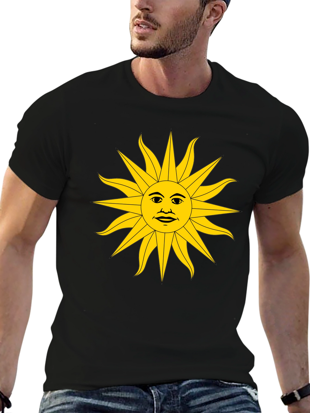 Sun Graphic Black T-Shirt - Unique Design