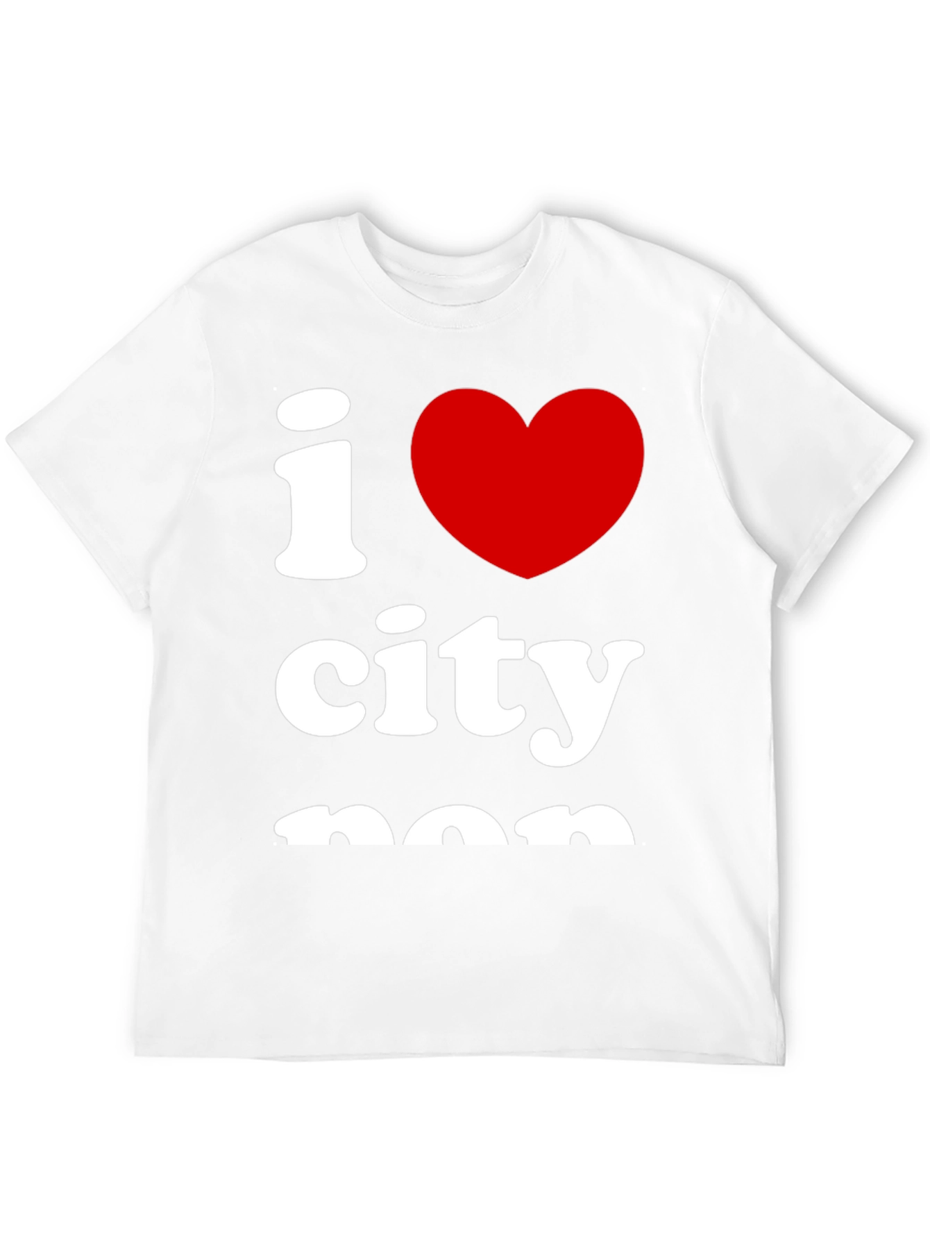 I Love City Tee - Black Cotton Graphic T-Shirt