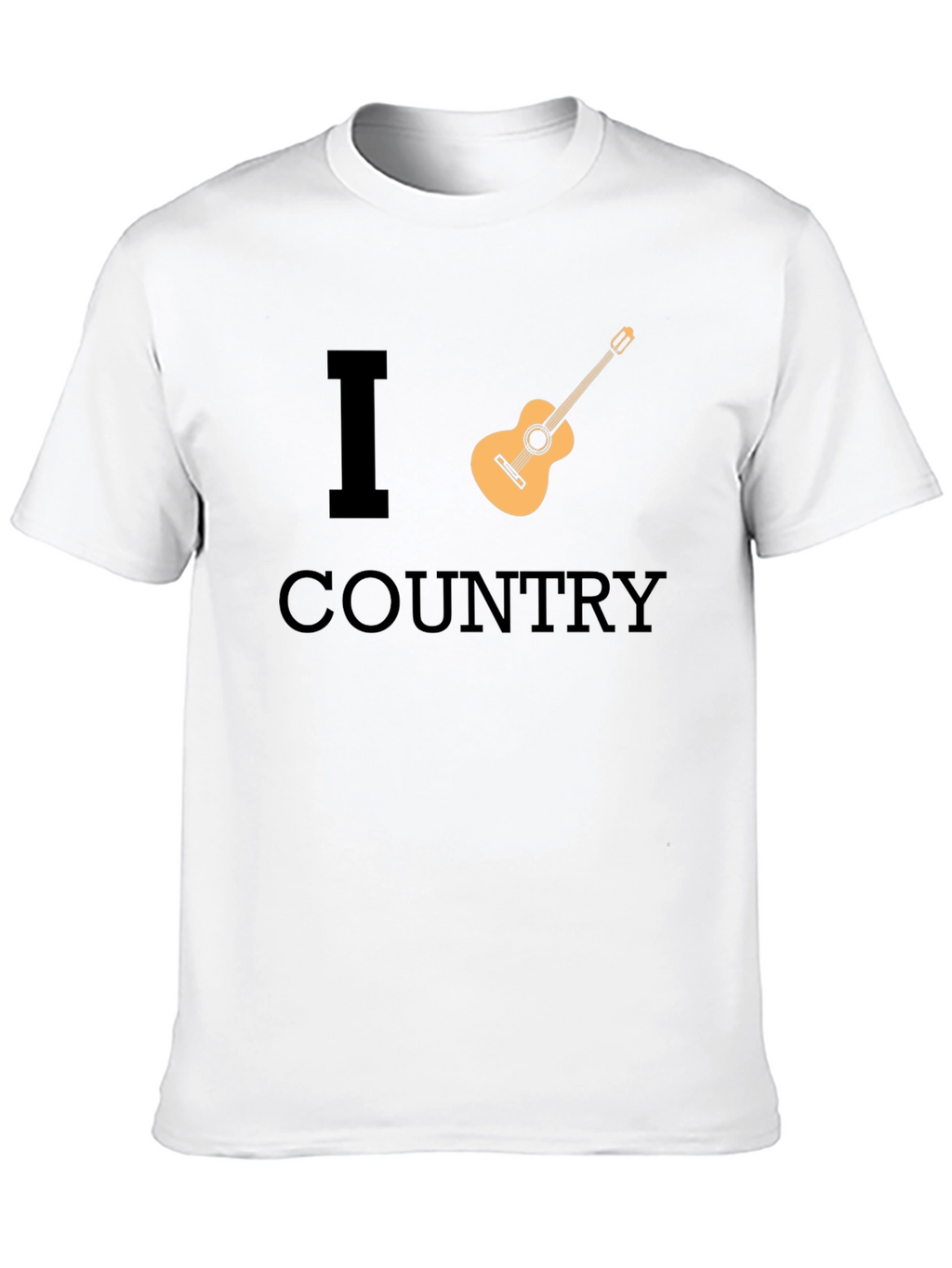 I Guitar Country Music Black T-Shirt