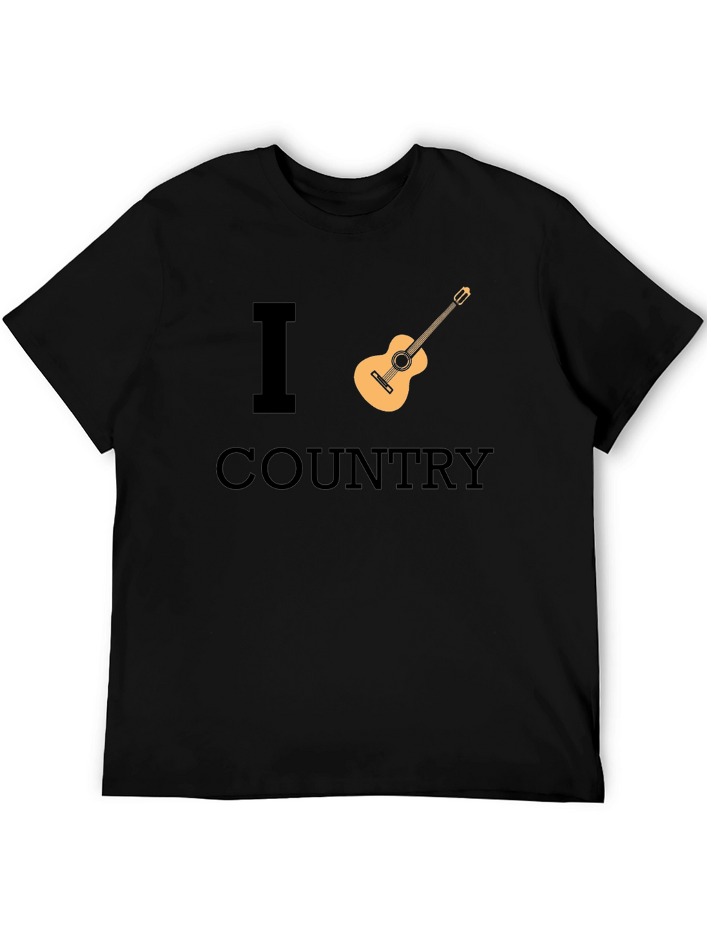 I Guitar Country Music Black T-Shirt