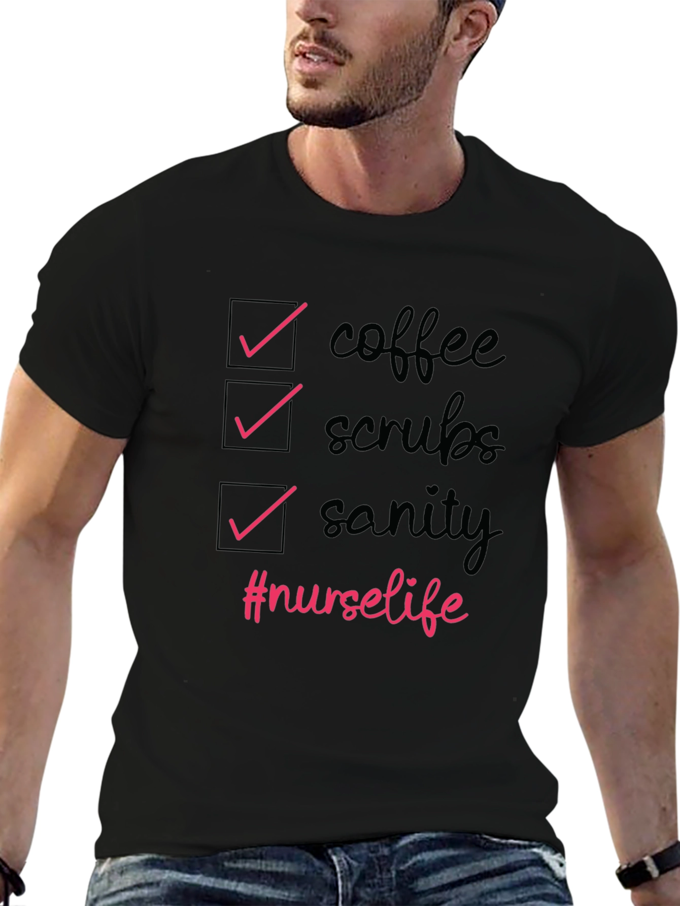 Nurse Life T-Shirt - Coffee Scrubs Sanity Tee