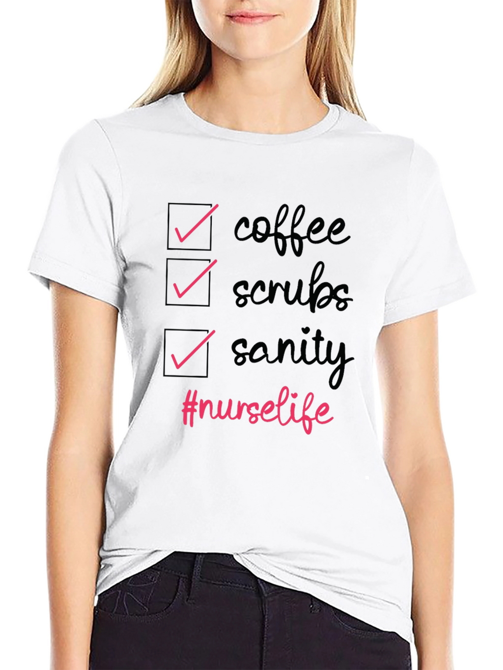 Nurse Life T-Shirt - Coffee Scrubs Sanity Tee