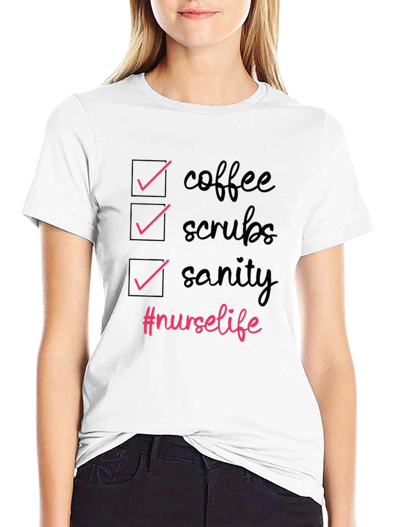 Nurse Life T-Shirt - Coffee Scrubs Sanity Tee